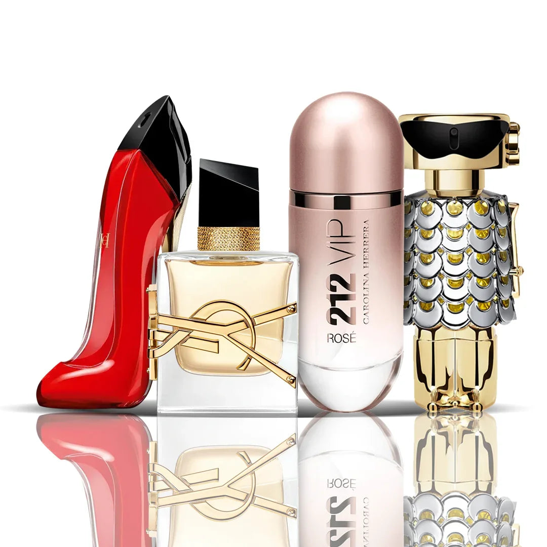 Combo de 4 perfumes | Very Good Girl + Libre + 212 VIP Rosé + Fame